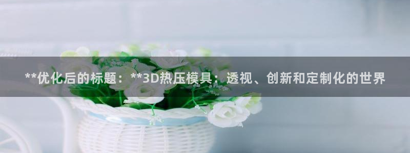 易倍纤减肥价格：**优化后的标题：**3D热压模具：透视